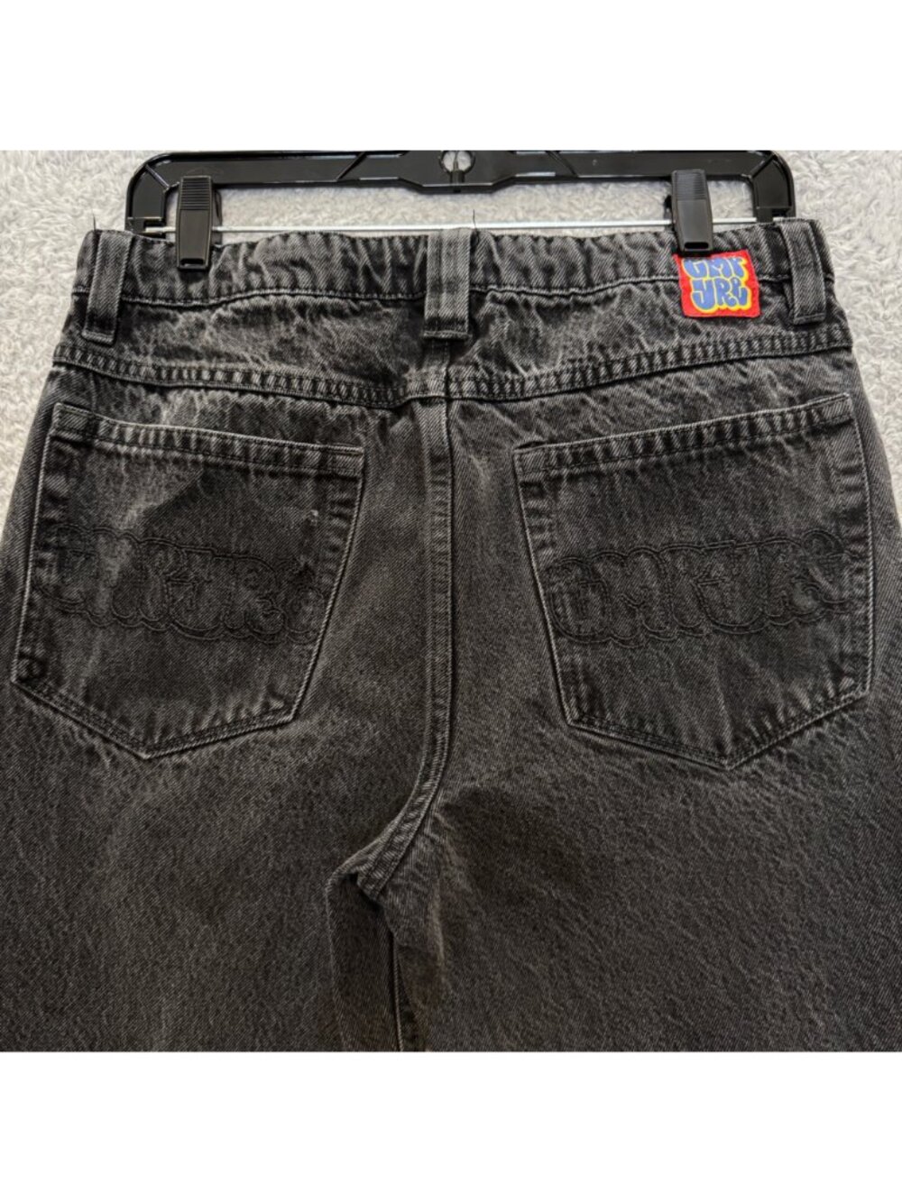 Empyre Men's Jeans Size 27 Black Acid Wash Y2K Skater Indie Casual Cropped - Picture 5 of 12
